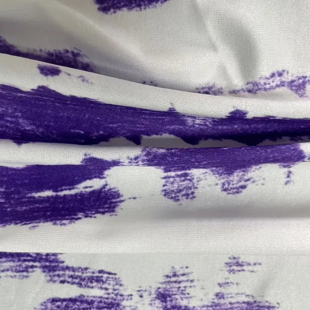 6X 5X 4X Plus Size Purple Tie Dye Sleeveless One Piece Casual Romper Jumpsuit - Picture 5 of 5